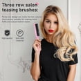 thumbnail image 2 of Hair Styling Comb Set -Hollow comb, Rat Tail Combs, Hair Teasing Brush and Edge Brush + Eyelash Comb Dual-head Eyebrow Brush, 2 of 5