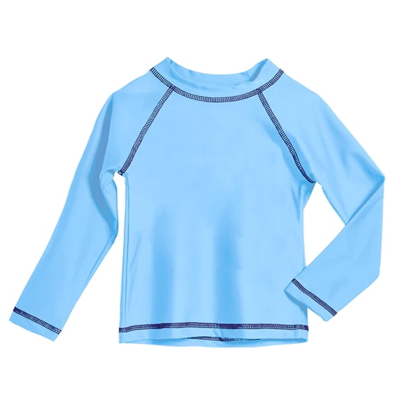 Made in USA Boys UPF 50  Long Sleeve Rashguard | Bright Light Blue