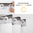 thumbnail image 2 of No Hook Shower Curtains with Snap-in Liner Set, Purple Geometric Waterproof Hotel Style Bathroom Shower Curtain, Stripes Boho Spring Flowers Country Rural Breathable Mesh Top Bath Curtains 60''x72'', 2 of 9