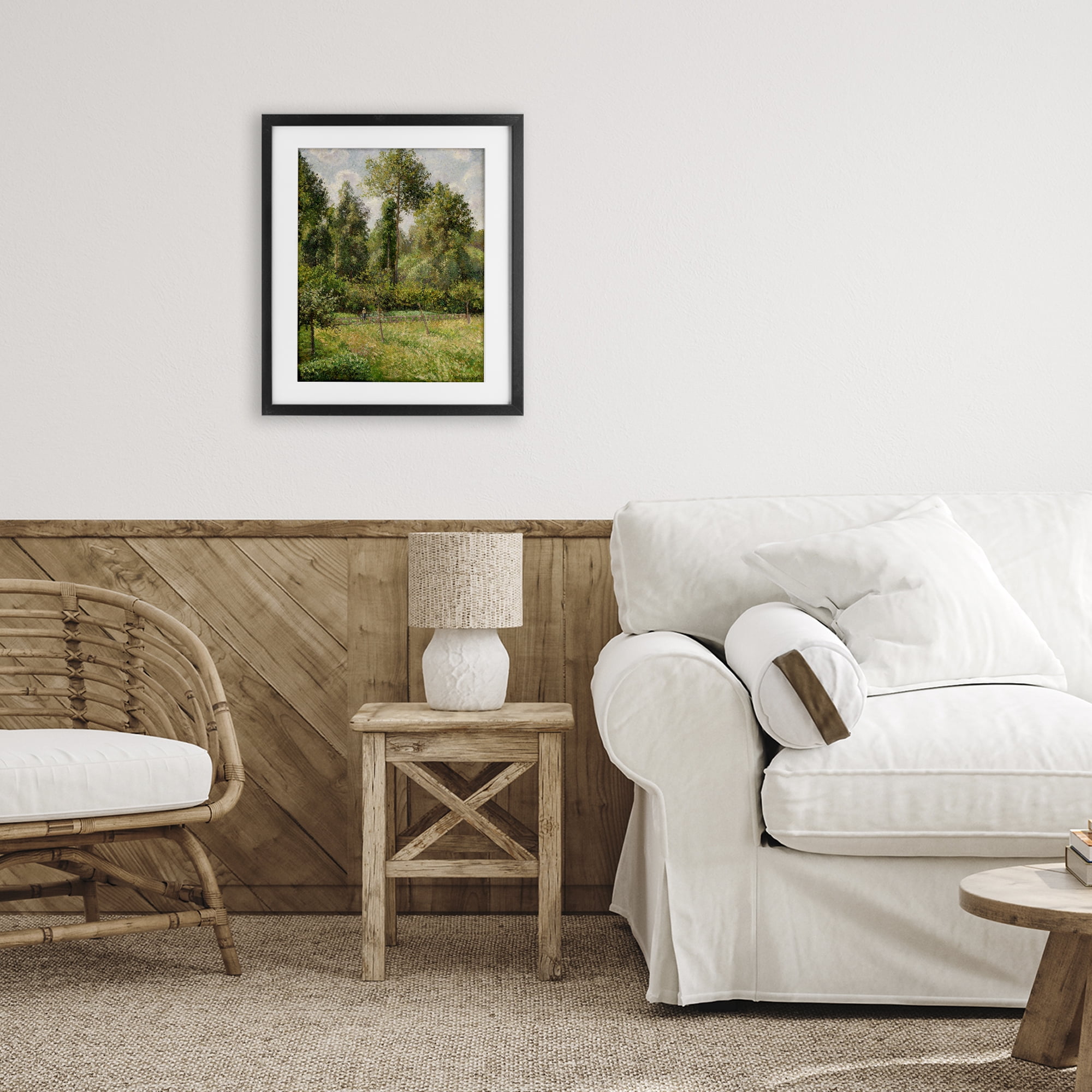 Stupell Industries Poplars Classic Landscape Black Framed Print Under Glass, design by Camille Pissarro