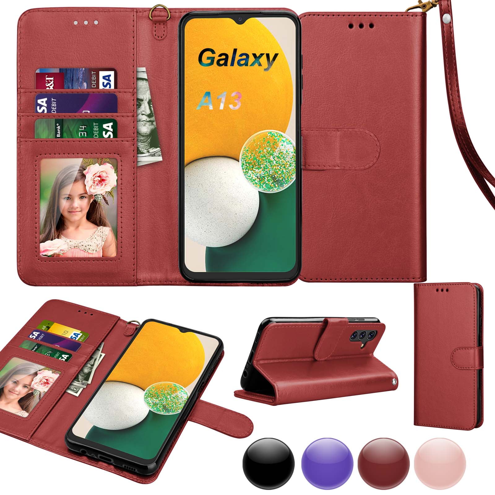 for Samsung Galaxy A13 5G Wallet Case, Njjex Premium PU Leather Wallet