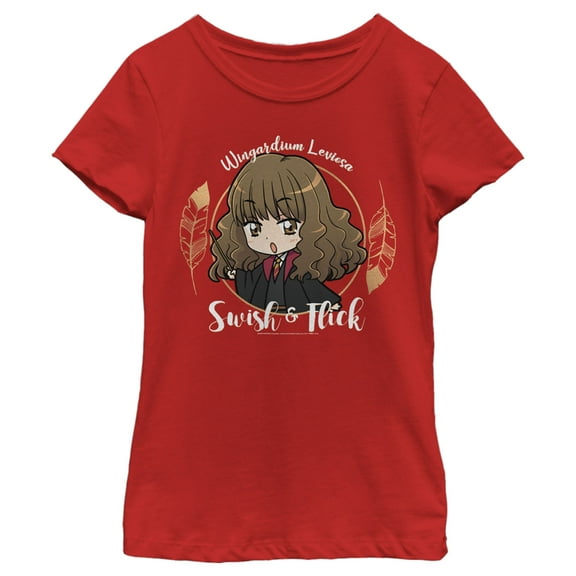 Girl's Harry Potter Hermione Swish and Flick Graphic Tee Red Medium