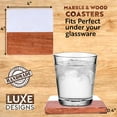 thumbnail image 4 of Luxe Designs | Marble and Wood Square Coasters without Holder - 4 Piece Absorbent Wood Coaster Set for Home, Bar, and Wooden Table, 4 of 6