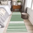 thumbnail image 6 of Vintage Green Striped Kitchen Runner Rug 2x6 Washable Runners for Hallway Non Slip Farmhouse Modern Stripes Boho Texture Large Area Rug Indoor Carpet for Bathroom Laundry Entryway Bedroom Living Room, 6 of 9