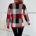thumbnail image 4 of FAIWAD Chandails à Carreaux Tricotés à Manches Longues Col Rond Pulls Slims Chandails, 4 of 7
