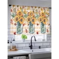 thumbnail image 5 of Fall Sunflower Sheer Curtains 45 inches Long, Watercolor Maple Leaf Orange Buffalo Plaid Light Filtering Sheer Window Curtains Rod Pocket Voile Drapes for Bedroom Living Room, 52"W x 45"L 2 Panels, 5 of 7