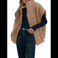 thumbnail image 2 of Chaleco de Felpa para Mujer, Informal, Extragrande, Cálido, con Botones y Bolsillos Marrón M, 2 of 9