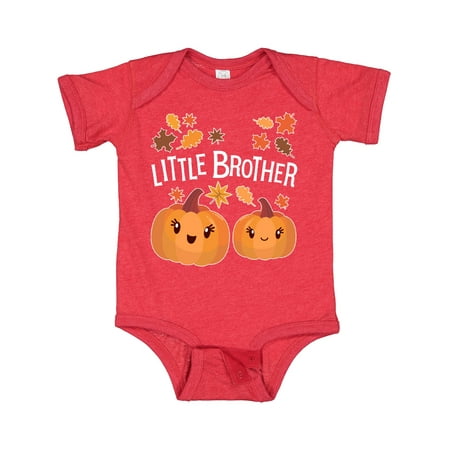 

Inktastic Little Brother Pumpkins with Fall Leaves Gift Baby Boy Bodysuit