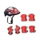 thumbnail image 5 of Conjunto de casco de bicicleta para niños, casco de patinaje, cómodo y ligero, con coderas. negro rojo, 5 of 8