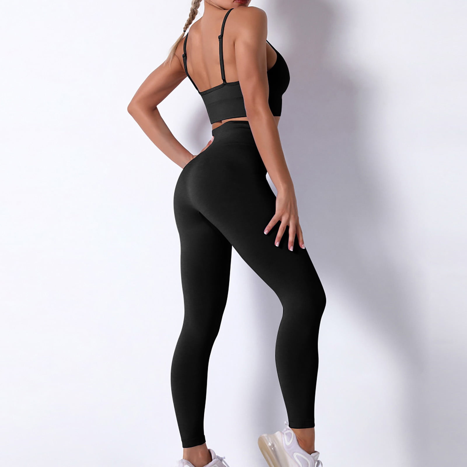 Newest Design Sexy Exercise Outfits Ribbed Compression Workout Clothes for  Women, Strappy Yoga Bra + Athletic Leggings with Phone Pockets Yoga Apparel  - China Sports Bra and Leggings Set and Athletic Stretch