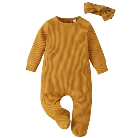 

Baby Knitted Romper Long Sleeve One-piece Wrapped Foot Jumpsuits