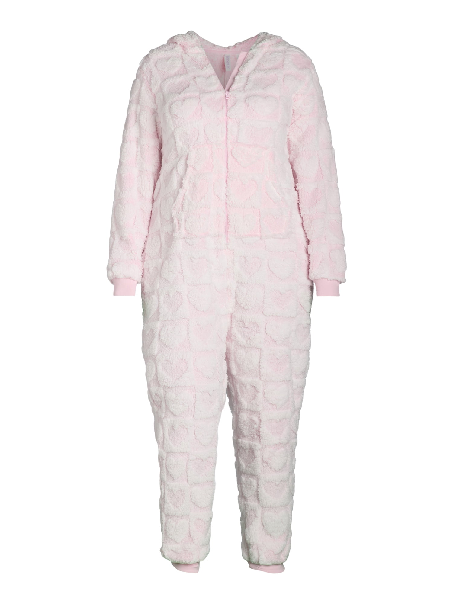 Joyspun Women's Hooded Jacquard Union Suit, Size XS- 3X