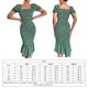 thumbnail image 2 of Vestido Sexy De Verano Mujer Bodycon Vestidos largos Manga corta con volantes Vacaciones Vacaciones (Verde L) Ygjytge para Mujer Verde T M, 2 of 7