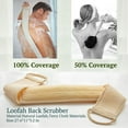 thumbnail image 4 of Scheam 3 in 1 Loofah Exfoliating Body Scrubber Set, Natural Loofah Back Scrubber for Shower and 2 Lager Loofah Sponge Pads for Body for Women and Men，Beige, 4 of 5