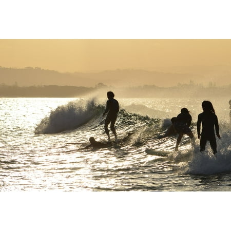 Byron Bay Surf - Canvas Print Sunset New South Wales Beach Byron Bay Surfing Stretched Canvas 10 x 14