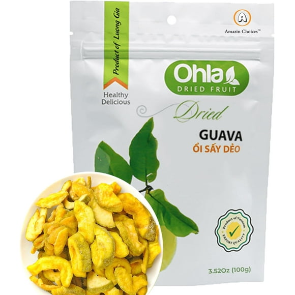AMAZIN CHOICES Dried Guava - Gluten-Free, Vegan Snack - Non-GMO, Exotic Vietnamese Guava Slices, Snack Viet - 3.52oz