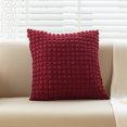 thumbnail image 1 of Xiao Hua 1 funda de almohada elástica a cuadros de color liso, sencilla y clásica. Funda de almohada simple de color puro, que queda genial en cualquier cama. 45 x 45 cm (rojo vino)., 1 of 5