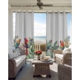 thumbnail image 4 of Summer Botanical Blackout Curtains 54 Inches Long for Bedroom, Watercolor Tropical Plants Birds Thermal Insulated Room Darkening Black Out Window Curtain Panels Grommet Drapes for Living Room, 4 of 8
