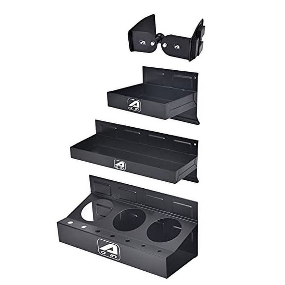 Juego de 4 Bandejas de Almacenamiento de Herramientas Magnéticas para Estante - Organizador de Caja de Herramientas - Soporte de Destornilladores para Carros de Herramientas Rodantes, con 3 Bandejas d