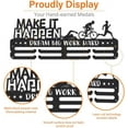 thumbnail image 5 of Inspirational Medal Hanger Display Triathlon Medal Holder Medal Display with Hooks Dream Big Work Hard Make It Happen Medal Rack Organizer Wall Mounted Decoratioan 40×15cm Black DIY, 5 of 8