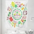 thumbnail image 1 of Fitness Tapestry, Health is Above Wealth Wellness Motivation Water Fruits Fitness Walk Cereals, Fabric Wall Hanging Decor for Bedroom Living Room Dorm, 5 Sizes, Multicolor, by Ambesonne, 1 of 1