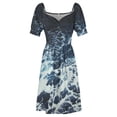 thumbnail image 4 of Dark Stormy Ocean Pattern Sleeveless Dress dresses korean style, 4 of 6