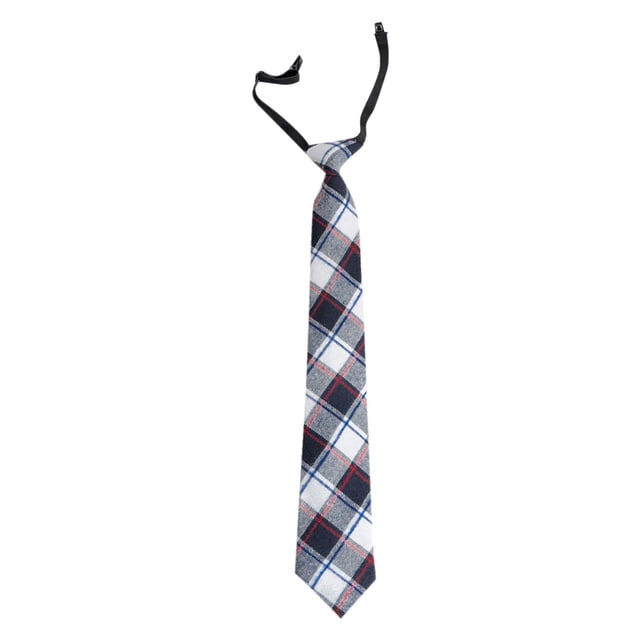 Xfvqtps Tie for Kids Pre-Tied Grid Pattern Adjustable Classic Neckties Uniform School Party Gray