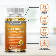 Mulittea Vitamin E 670mg (1000 iu ) dl-Alpha, Dietary Supplement for Antioxidant Support, 360 Softgels