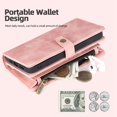 thumbnail image 4 of Dteck for iPhone 15 Pro Max Wallet Case with Card Holder, Detachable Magnetic Phone Case with Zipper Pocket PU Leather Wallet Phone Case for iPhone 15 Pro Max for Women Men with Wrist Strap,Pink, 4 of 7