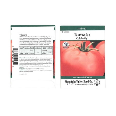 Tomato Garden Seeds - Celebrity Hybrid - 10 Seed Packet - Non-GMO, Vegetable Gardening Seed - AAS Award