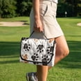 thumbnail image 4 of COEQINE Easy-Carry Golf Cart Seat Cover, Foldable Design with Handle for Storage, Universal Size Quilted Polyester, 4 Front Pockets, Machine Washable, Black Brown Paw Print, 4 of 8