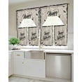 thumbnail image 4 of Happy Halloween Kitchen Curtains Swag Valance and Tier Curtains Set 36 Inch Length, Beige Retro Farmhouse Horror Bats Cobweb Rod Pocket Drape Panels Pair Swag Curtains for Bathroom/Cafe/Window, 4 of 6