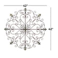 thumbnail image 3 of DecMode Brown Metal Scrolled Medallion Fleur De Lis Wall Decor, 3 of 11