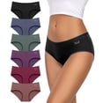 thumbnail image 1 of Ropa interior de algodón para mujer TANSTC, cintura baja, hipster, paquete de 6, 1 of 6