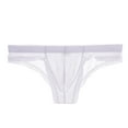 thumbnail image 1 of Pitauce Mens Ice Silk Thongs See Through Briefs Low Rise String Bikini Underwear Sheer Cheeky Underpants, 1 of 8