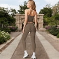 thumbnail image 4 of Women's High Waist Seamless Active Leggings with Elastic Waistband and Comfortable Stretch Fabric - Large, Khaki, 4 of 5