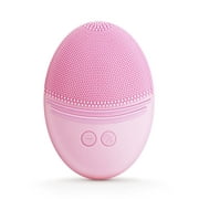 Facial Cleansing Brush , Waterproof Sonic Vibrating Face Brush for Deep Cleansing, Gentle Exfoliating and Massaging(PINK)