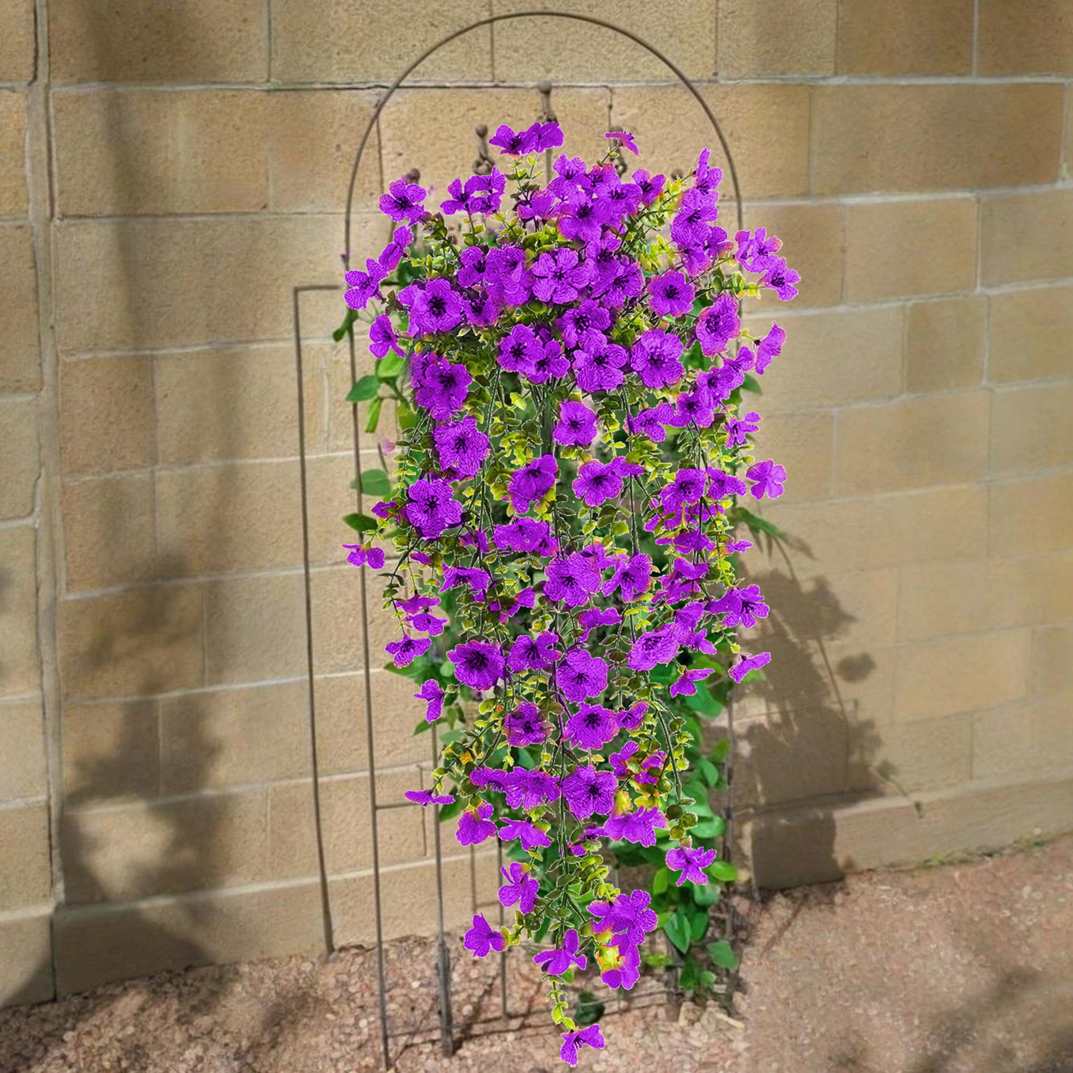 VVYXX Artificial Hanging Flowers 6 Pcs Fake Flowers Faux Plants Outside Indoor Spring Summer Decoration f Home Garden ,PURPLE