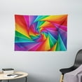 thumbnail image 1 of Trippy Tapestry, Abstract Art Psychedelic Spiral in Vivid Rainbow Colors Triangular Fractals Close-Up, Wall Hanging for Bedroom Living Room Dorm Decor, 60W X 40L Inches, Multicolor, by Ambesonne, 1 of 2