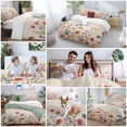 thumbnail image 5 of 3 Piece Pink Orange Teal Spring Floral Duvet Cover Set Queen Size,Microfiber Comforter/Quilt Cover with Corner Ties and 2 Pillowcases,Watercolor Botanical Summer Flowers Bedding with Zipper Closure, 5 of 8