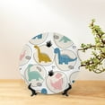 thumbnail image 6 of Daiia Cute Dinosaurs Printed Pattern Ceramic Plate Dinner Plates Bone China Decorative Plates with Display Stand Art Ceramic Ornaments for Wall Hanging Decoration-10in, 6 of 6