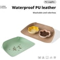 thumbnail image 4 of Dog and Cat Food Mat,Waterproof Non Slip Leather Food Tray,Semi-Enclosed Feeding Placemat for Kitchen, Dining Room, Entryway, Easy Clean Raised Edge, 4 of 8