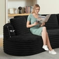 thumbnail image 5 of GNIXUU 120.9” Large Curved Sectional Couch, Luxury Plush Corduroy Boneless Sofa,Modern L-Shaped Cloud Couches for Living Room Office, Right-Facing Chaise, No Assembly Required,Black, 5 of 7