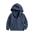 thumbnail image 4 of Zip Up Hoodie for Girls Long Sleeve Cotton Sweatshirt Jackets Solid Color,Full Zip Hoodie Jacket,Girls Sweatshirt,Front Pockets,Casual,Loose,Girls 2-13 Years,Daiy Wear, 4 of 7