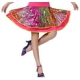 thumbnail image 3 of Whitewed Glamour Practice Skirts Line Dance Dancewear Clothing for Competition Pink, 3 of 4