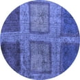 thumbnail image 1 of Ahgly Company Indoor Round Abstract Blue Modern Area Rugs, 7' Round, 1 of 4