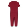 thumbnail image 6 of XIAOCHA Women's Solid Contrast Trim Pajama Set Loose Short Sleeve V Neck Sleepwear Soft Casual Sleep Pajamas Set, 6 of 9