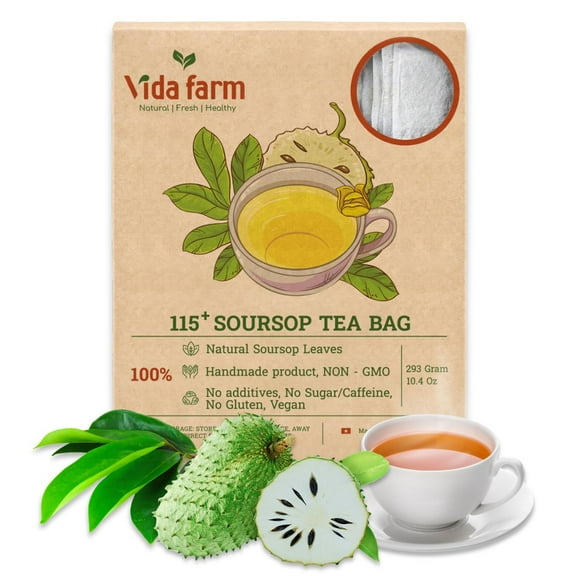 115 Soursop Tea Bags, 100% Natural Pure Soursop Graviola Leaves Tea Bags, Pleasant Taste Natural Flavor Caffeine Free, Guanabana Leaves Dried Soursop Leaves Guyabano Tea