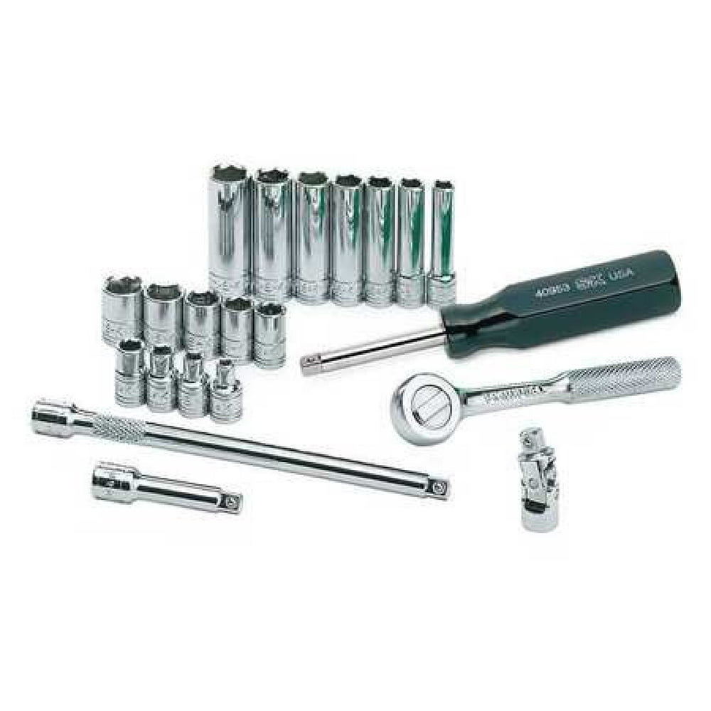 SK PROFESSIONAL TOOLS 89009 1/4 in Drive Socket Wrench Set, Metric, 21