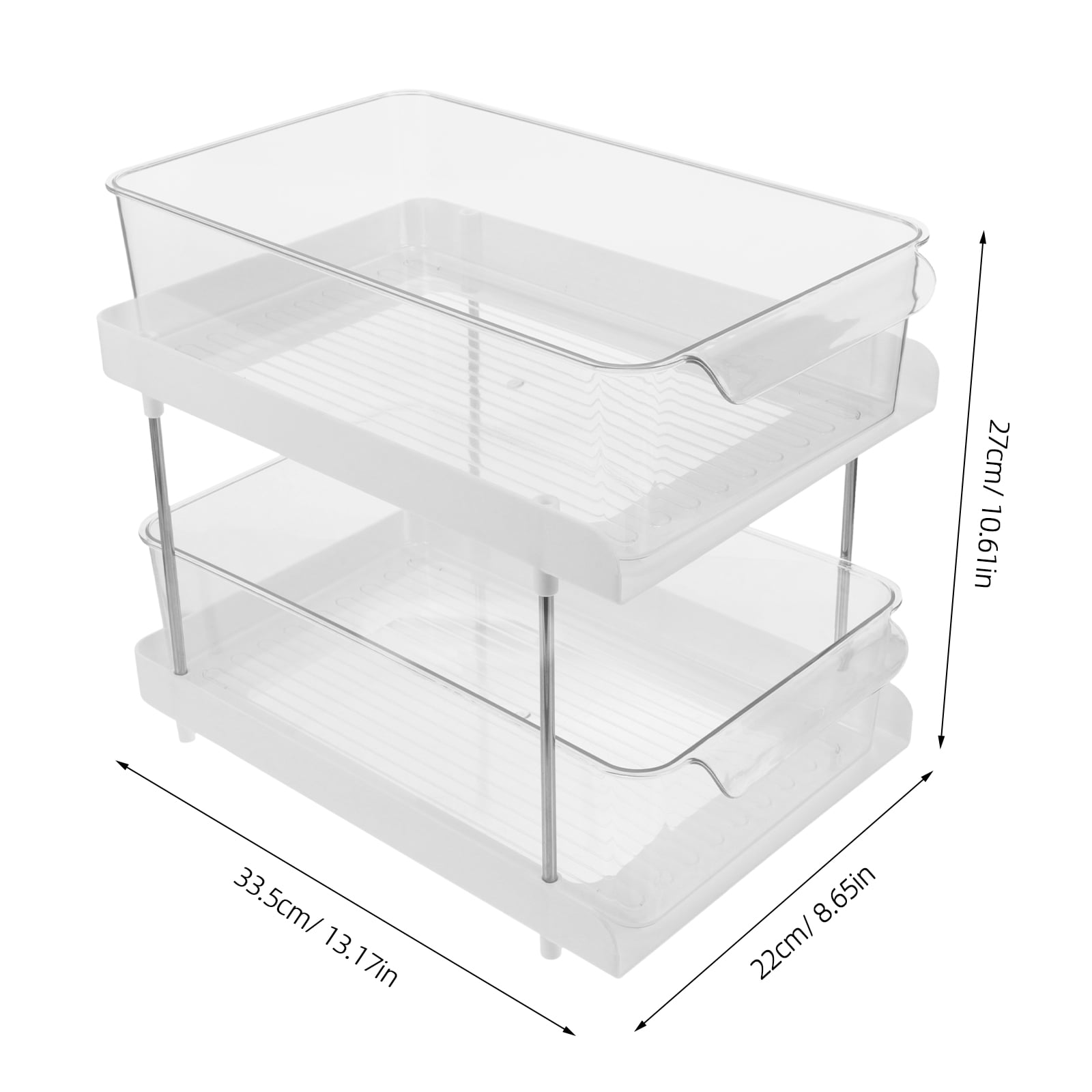 PTOOTP Stainless Steel Under Sink Organizer Shelf for Kitchen, Bathroom Cabinet, Pantry Storage - 1 Set